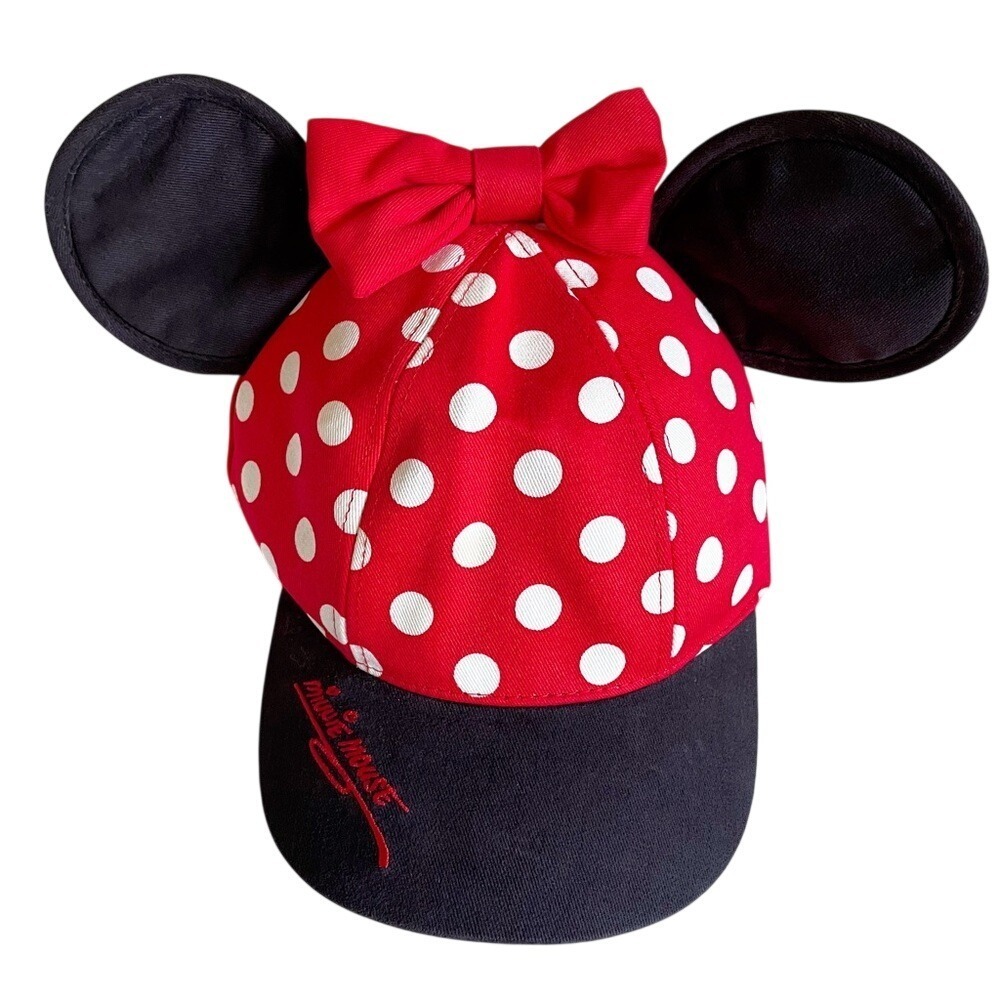 Disney 00s 90s Nostalgia Red Minnie Mouse Ears Polka Dot Baseball Cap